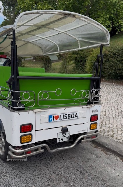 'I love Lisboa' branded tuk-tuk ready for the city tour