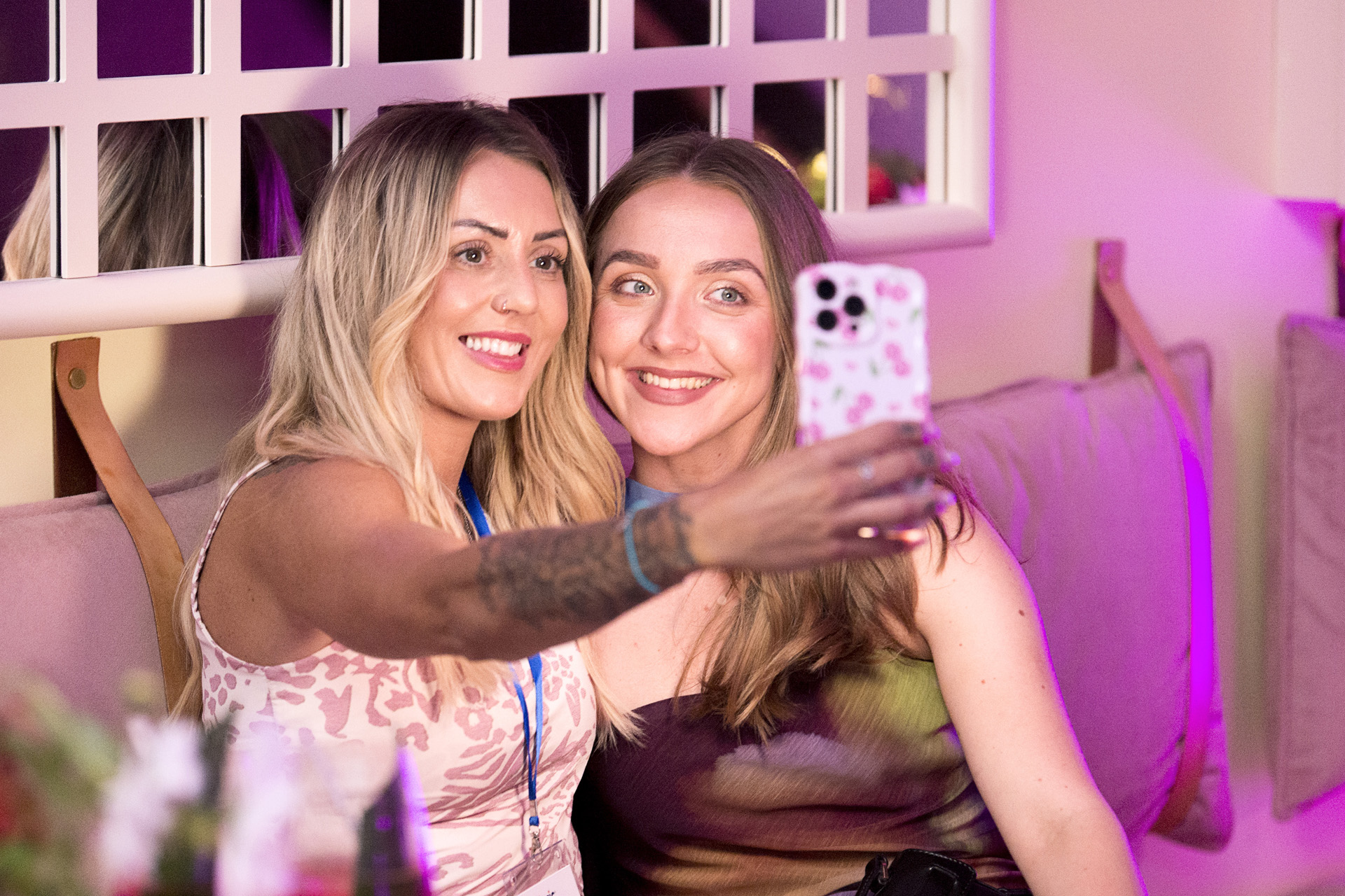 Guests capturing a selfie in the lounge